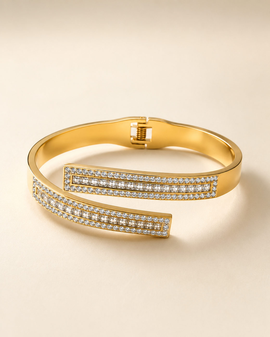 Radiant Crystal Open Cuff Bracelet