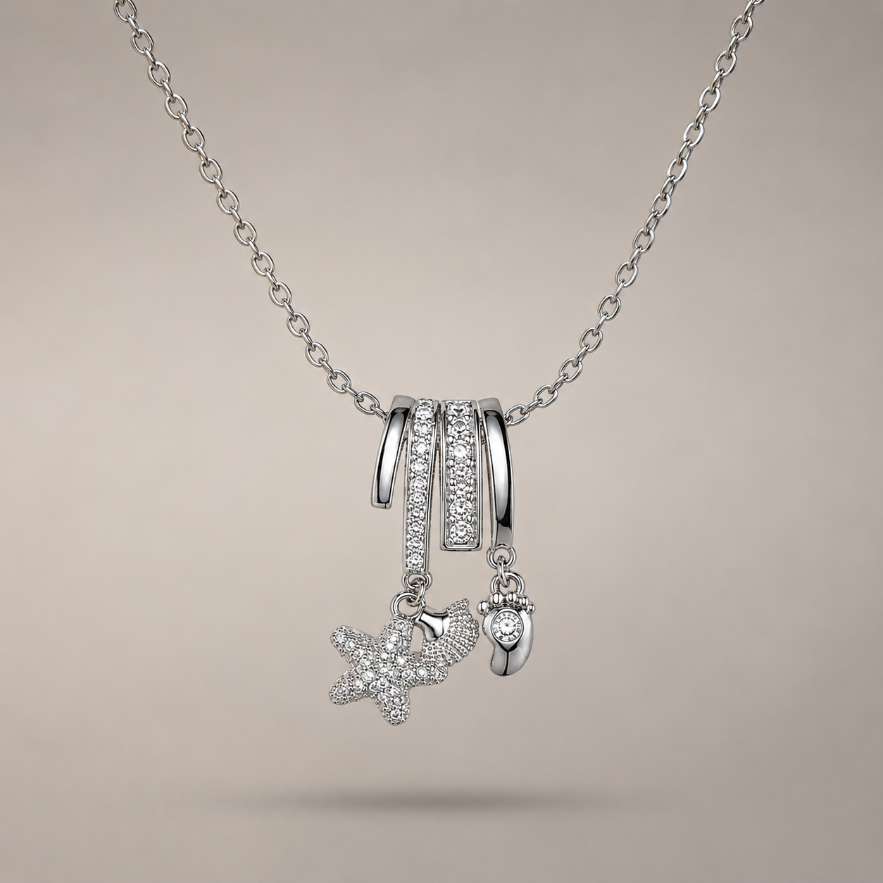 Silver Starfish Pendant Necklace