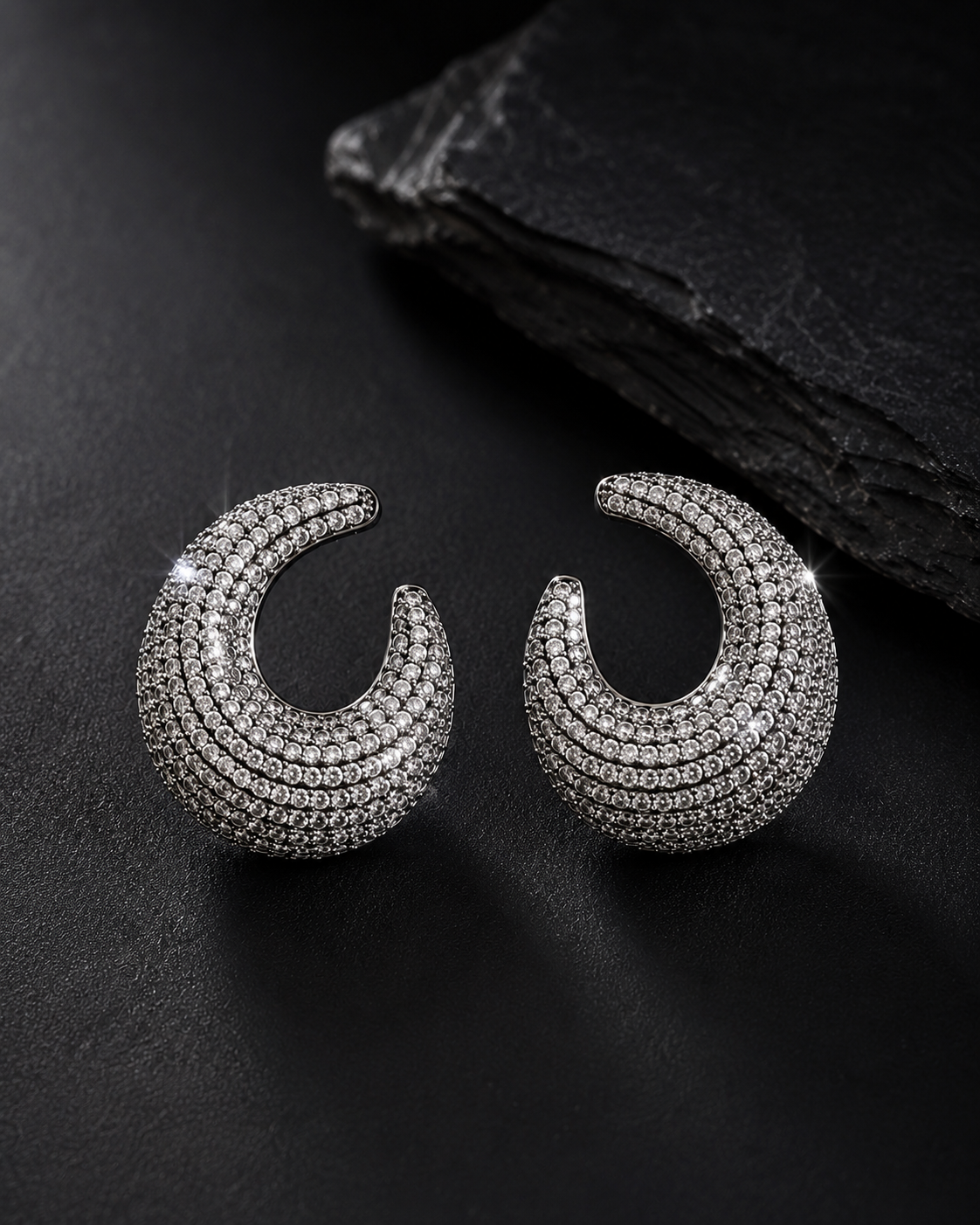 Moonlit Crescent Earrings