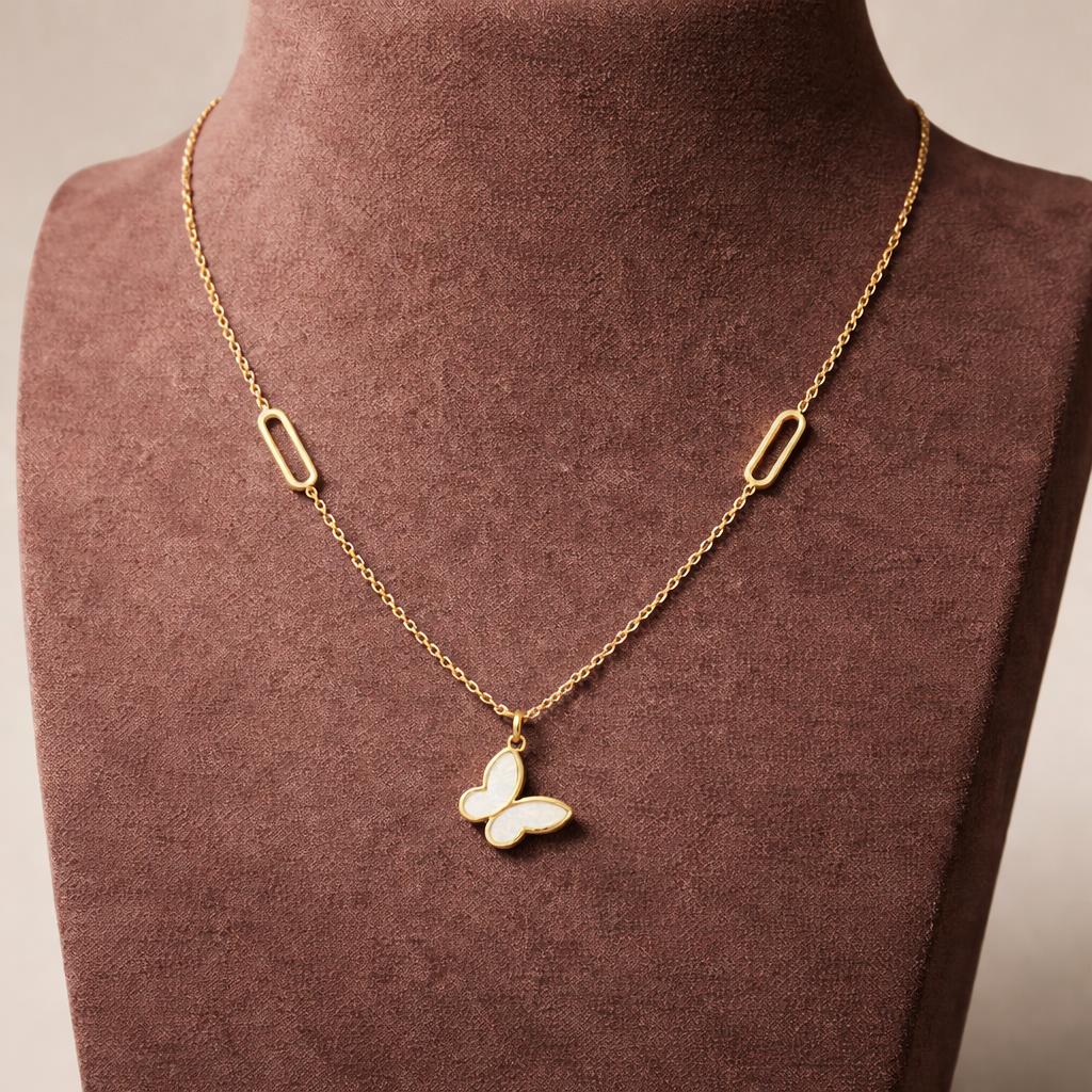 Gold Butterfly Charm Necklace