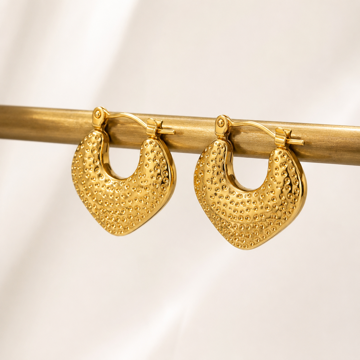 Hammered Gold Hoop Earrings