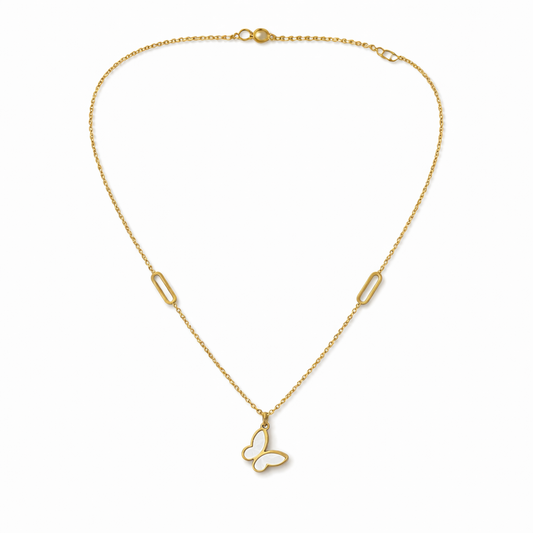 Gold Butterfly Charm Necklace