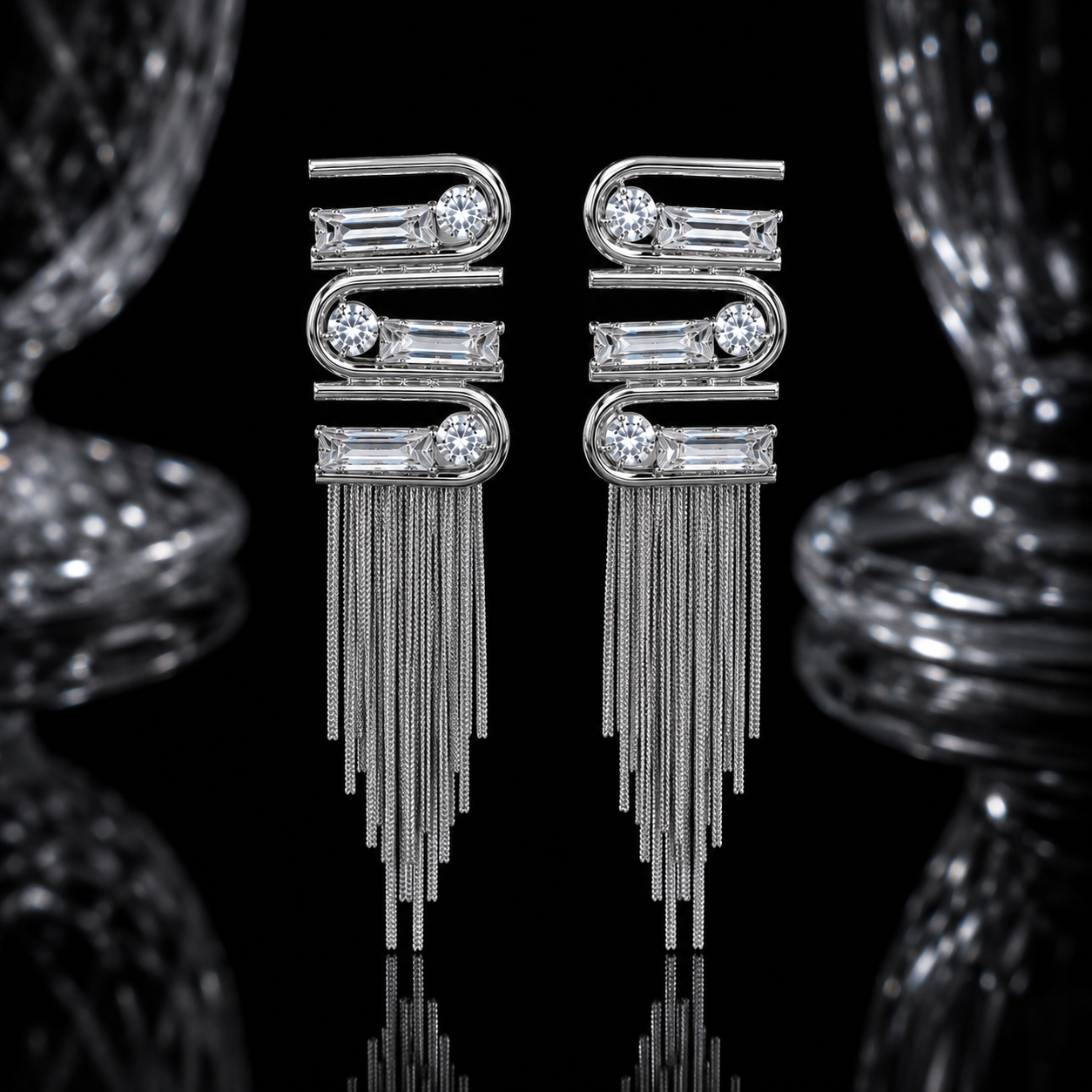 Crystal Tassel Drop Earrings