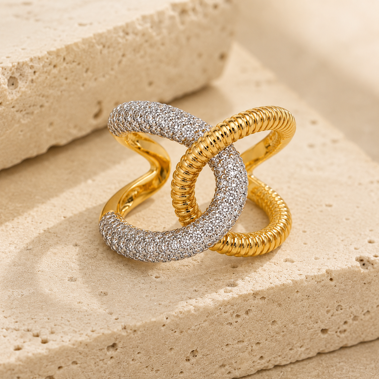 Luxe Pavé Knot Ring