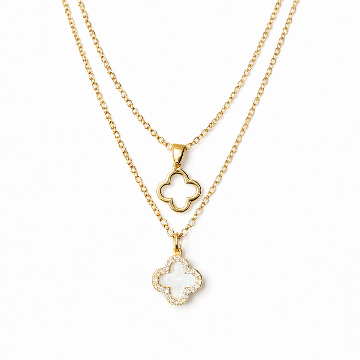 Gold Layered Clover Charm Necklace