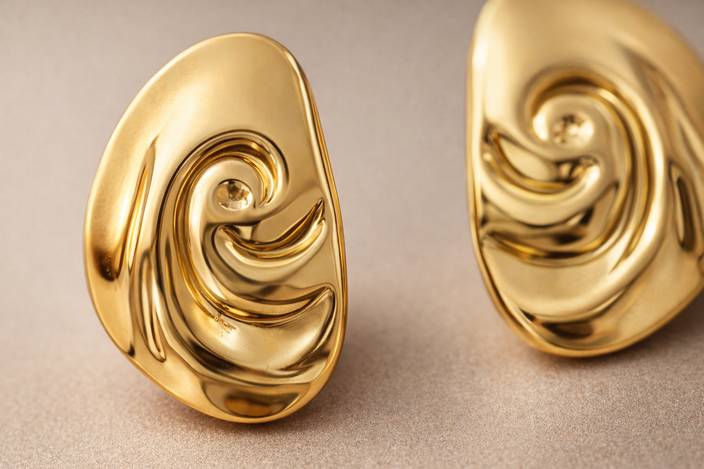 Vortex Gold Molten Stud Earrings