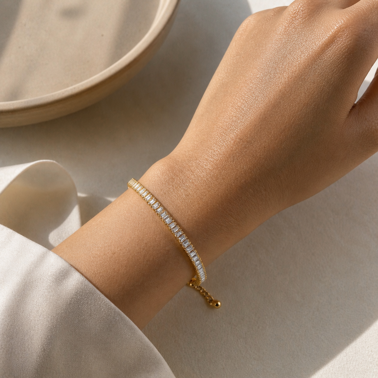 Celeste Baguette Crystal Tennis Bracelet