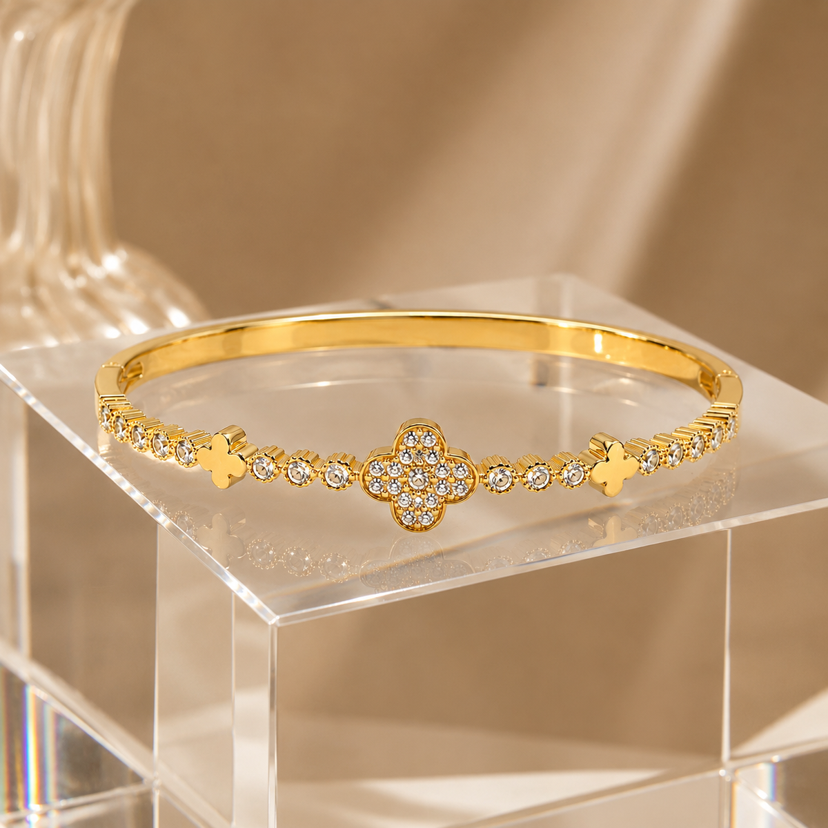 Clover Crystal Tennis Bracelet