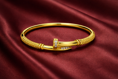 Crystal Nail Bangle Bracelet