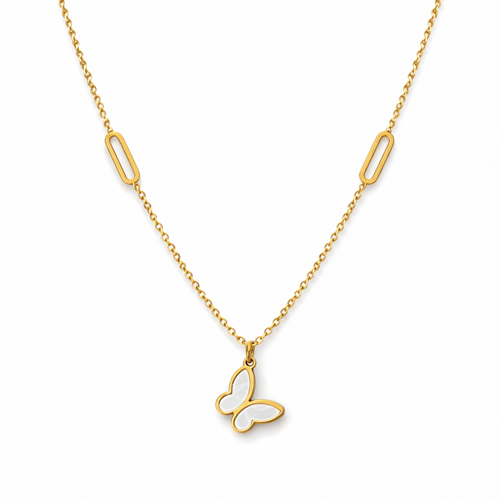 Gold Butterfly Charm Necklace