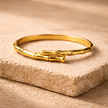 Bamboo Design Gold Bracelet