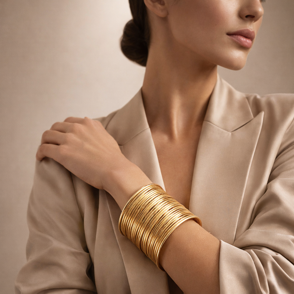Golden Ripple Luxe Cuff