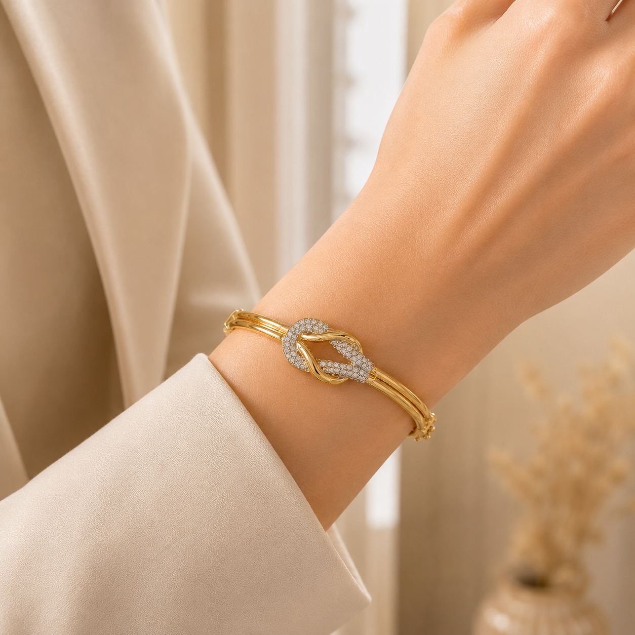 Luxe Pavé Knot Bangle