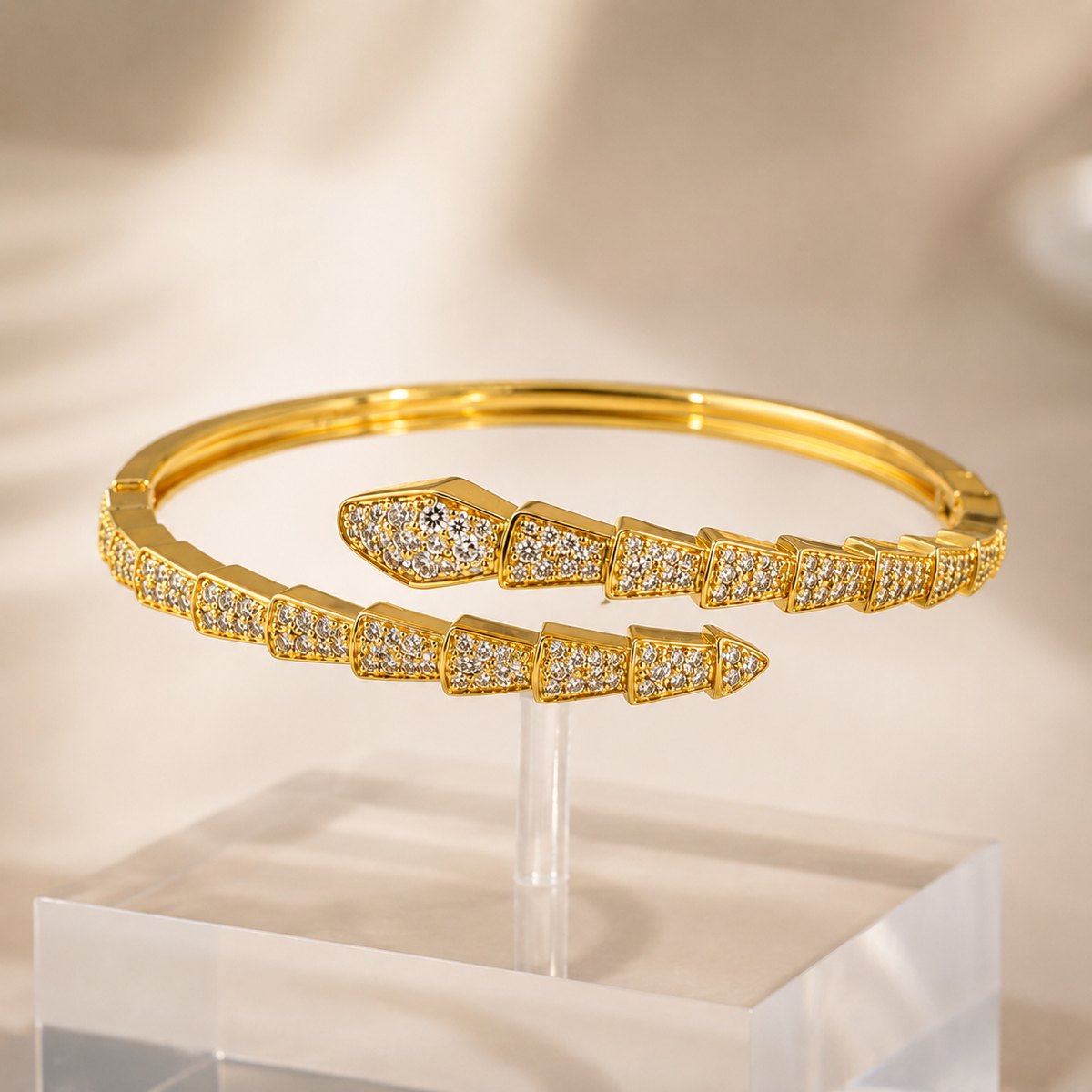Gold Crystal Snake Bracelet