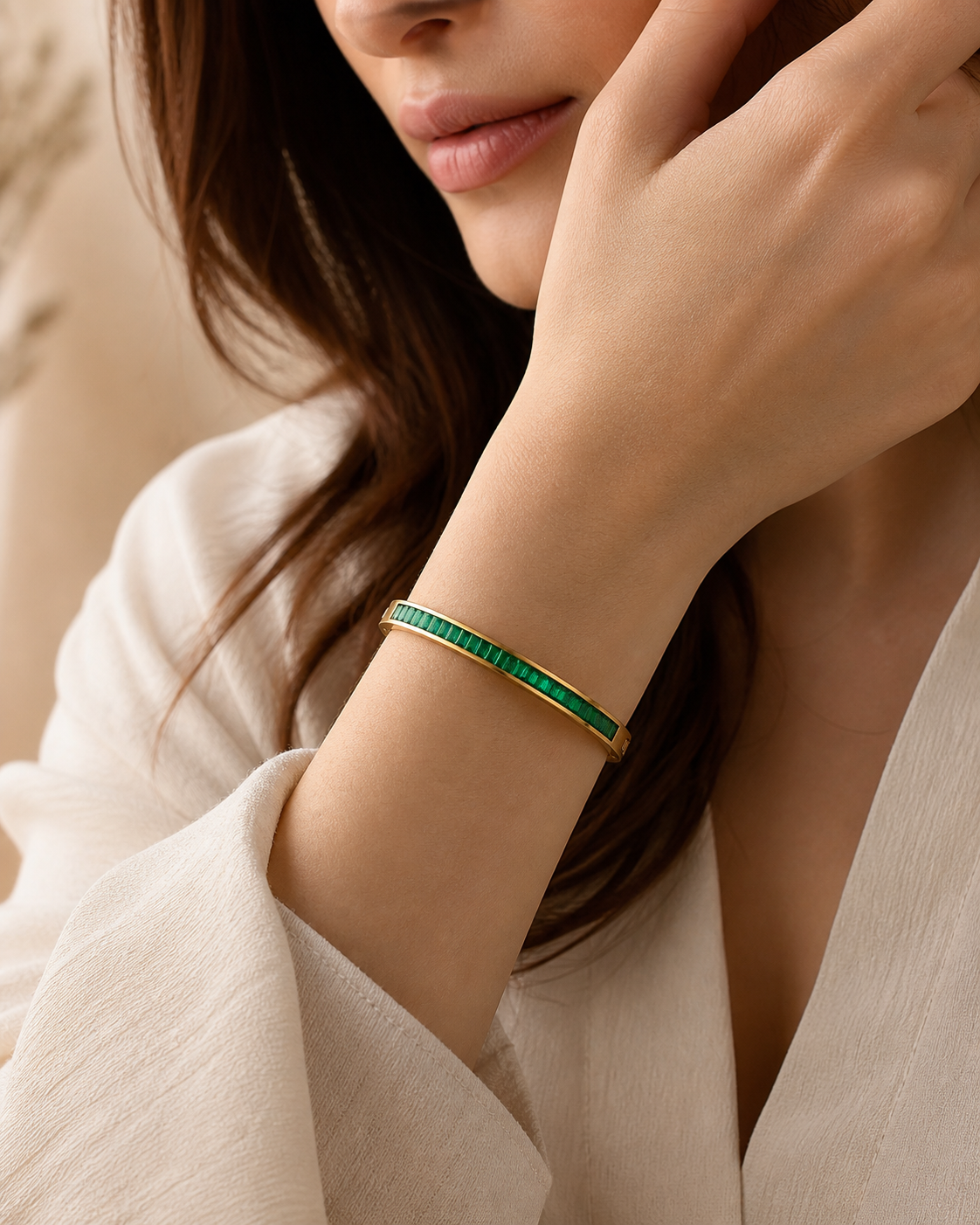Emerald Luxe Gold Bangle