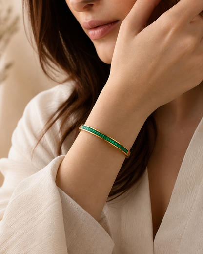 Emerald Luxe Gold Bangle