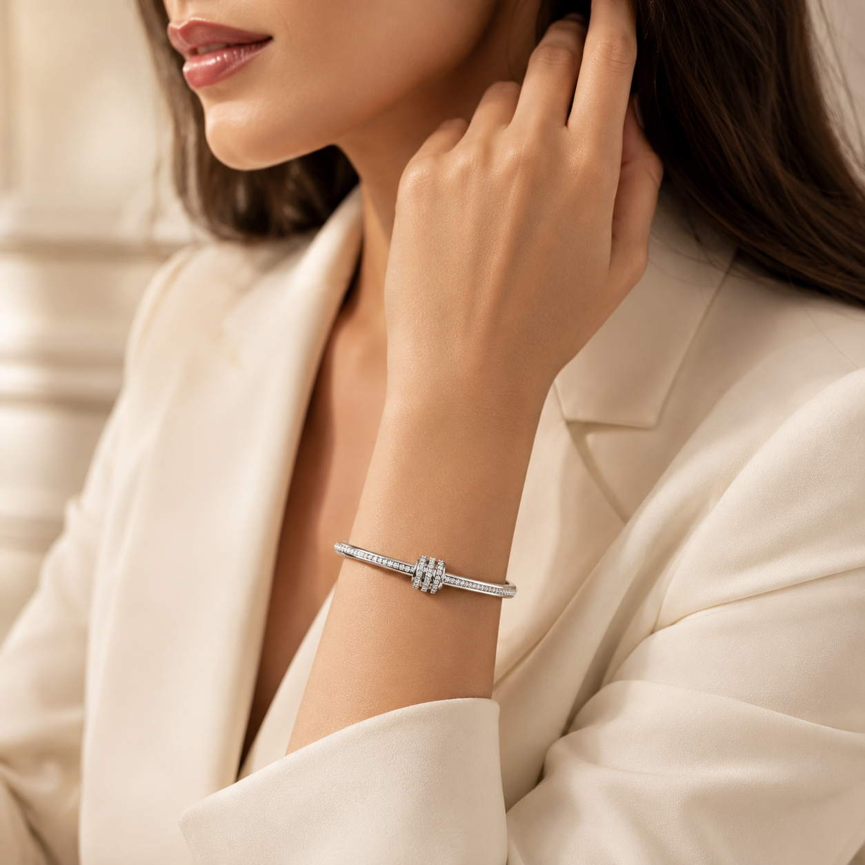 Trinity Pavé Crystal Bangle