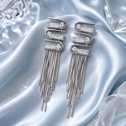 Crystal Tassel Drop Earrings