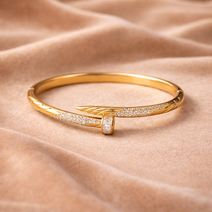 Diamond Nail Gold Bracelet