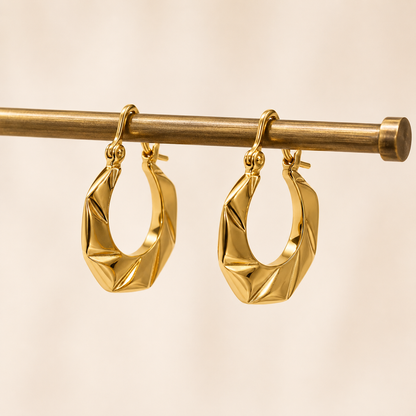 Geometric Gold Hoop Earrings