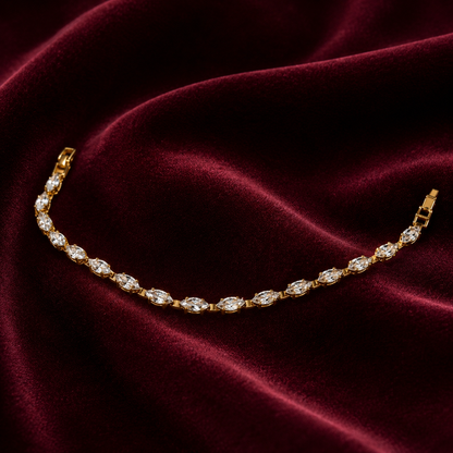 Gold Marquise CZ Tennis Bracelet