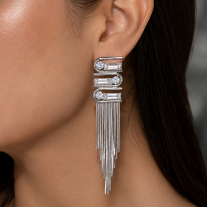 Crystal Tassel Drop Earrings