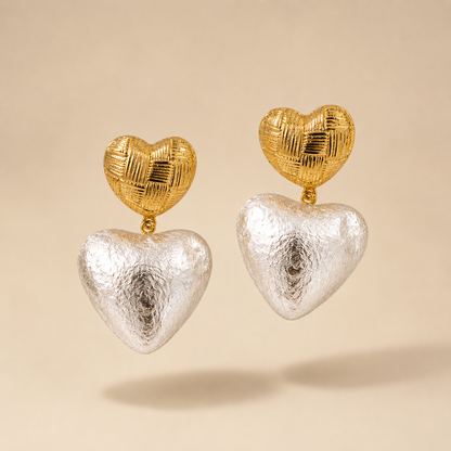 Woven Heart Drop Earrings