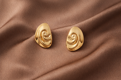Vortex Gold Molten Stud Earrings