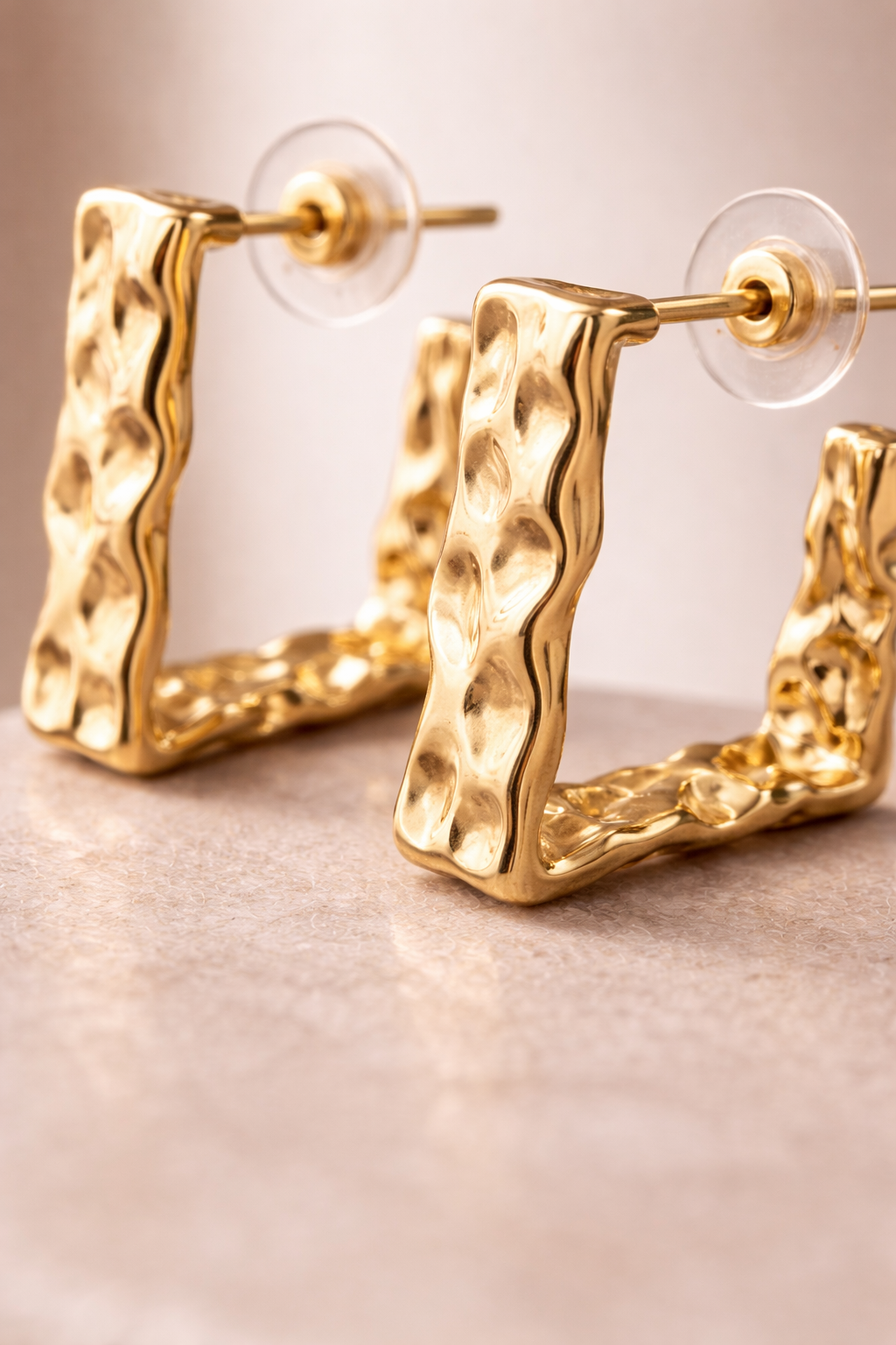 Gold Square Hoop Earrings