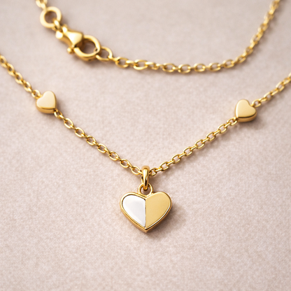 Delicate Gold Heart Charm Necklace