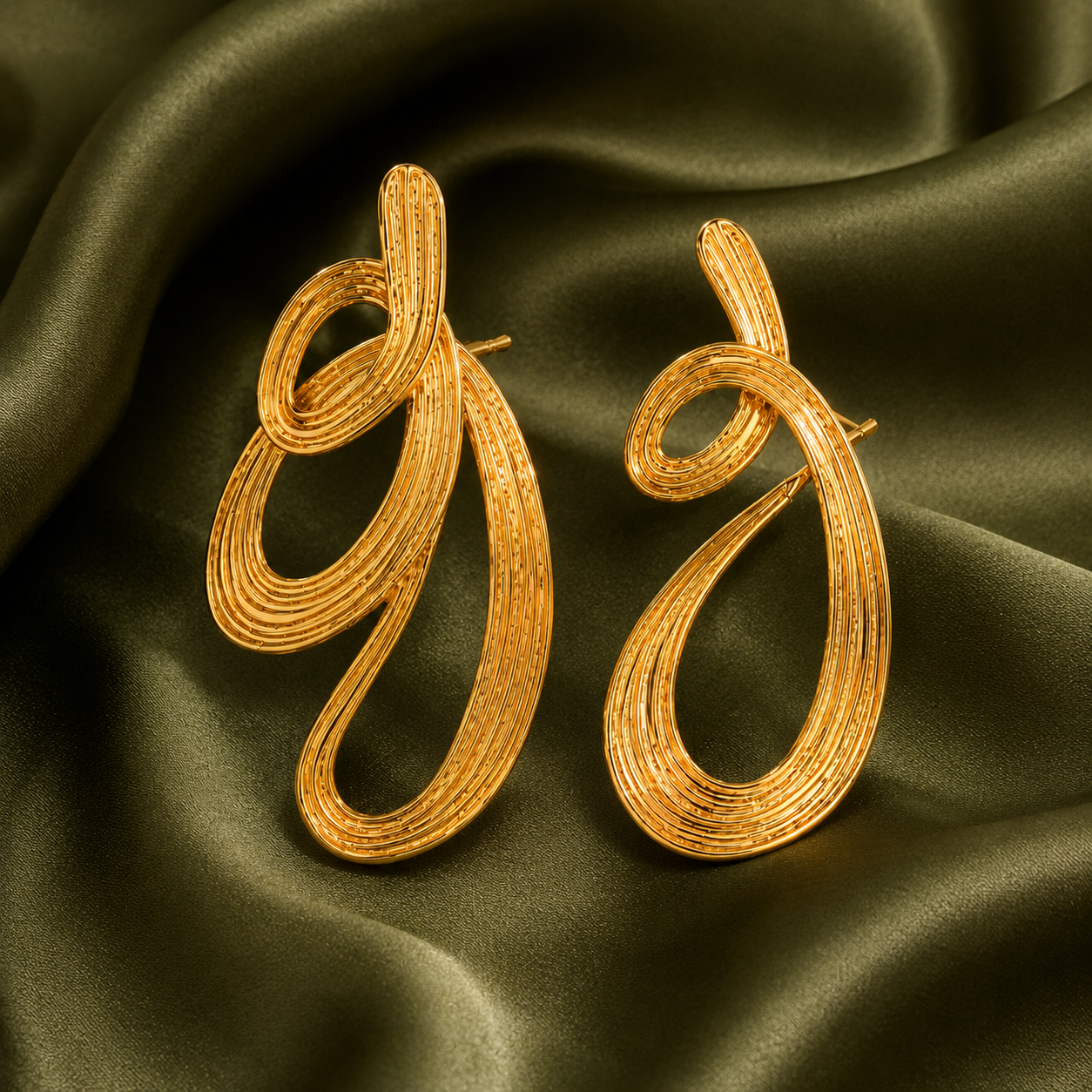 Luxe Sculptural Loop Drop Earrings