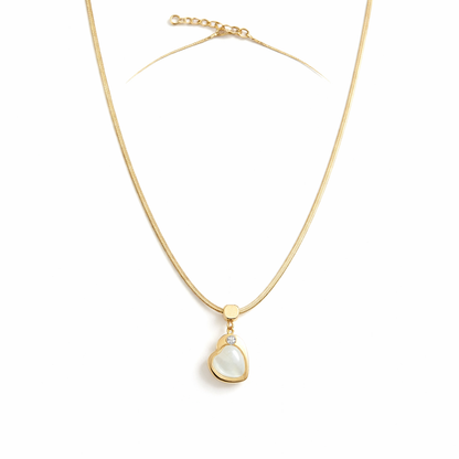 Gold Heart Pearl Pendant Necklace