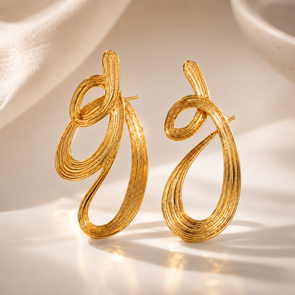 Luxe Sculptural Loop Drop Earrings