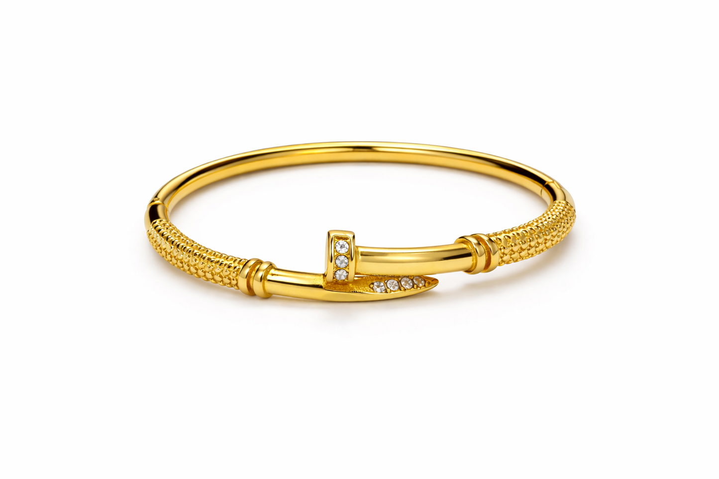 Crystal Nail Bangle Bracelet
