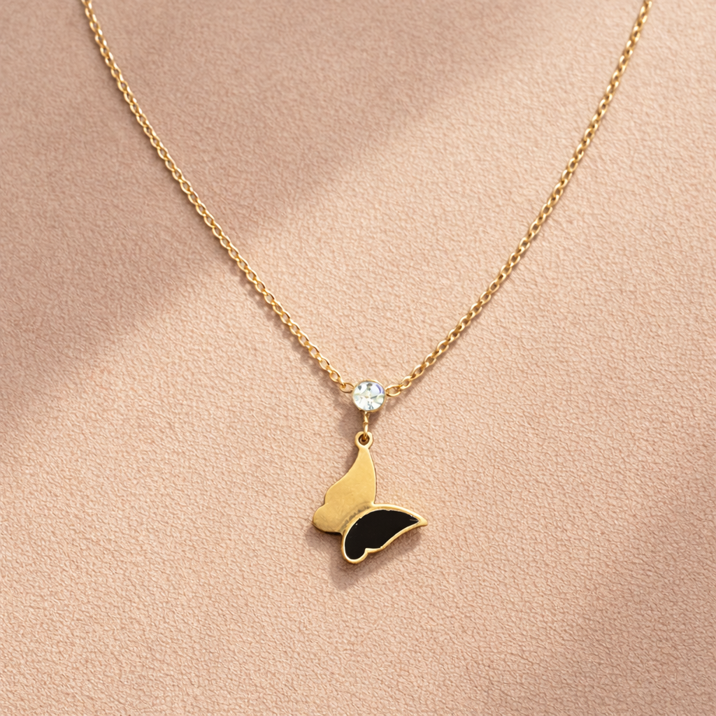 Gold Butterfly Charm Necklace