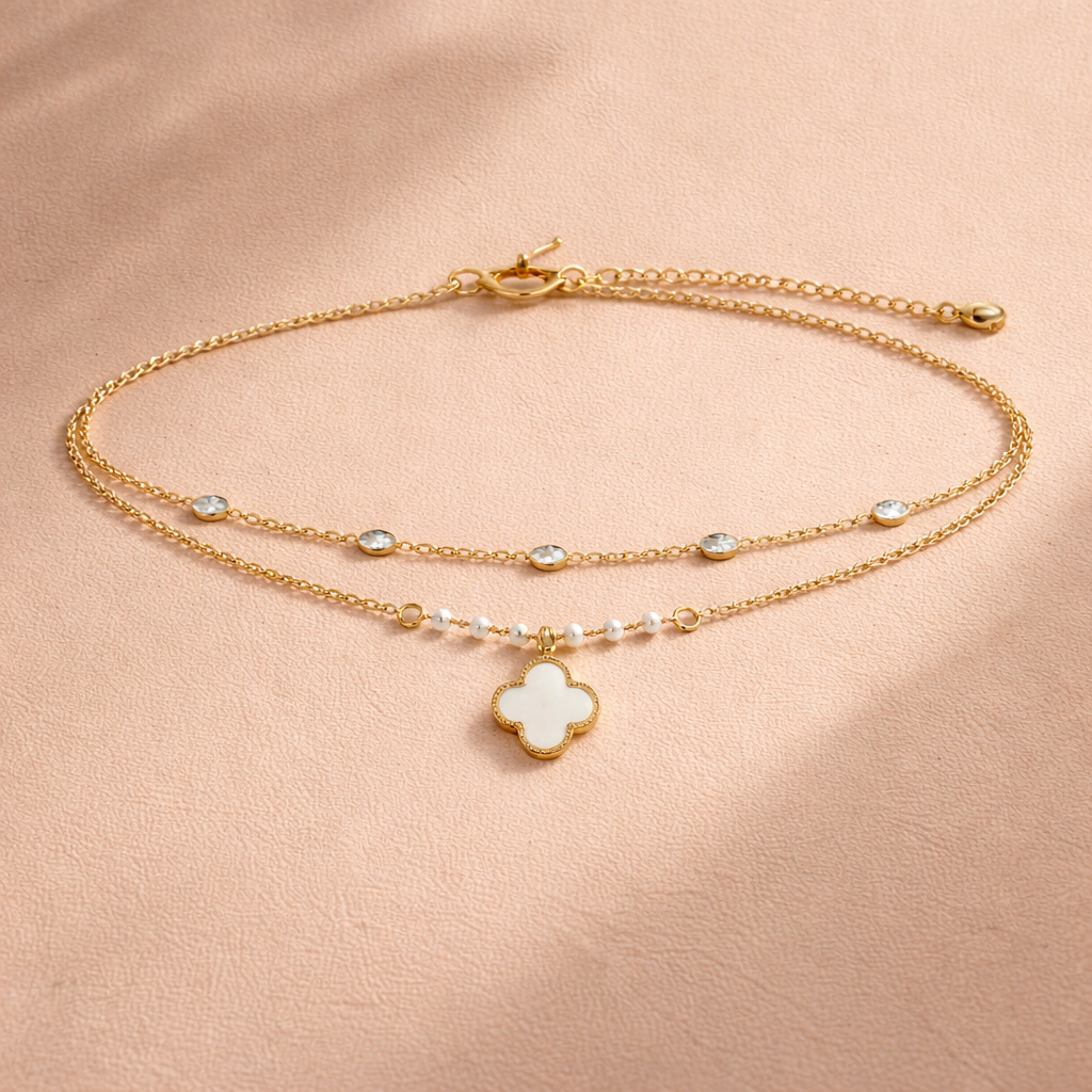 Gold Layered Clover Charm Bracelet