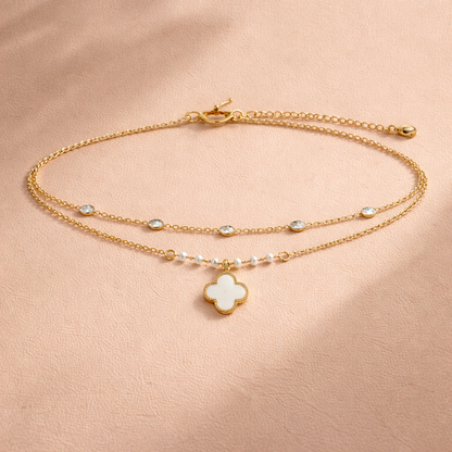 Gold Layered Clover Charm Bracelet
