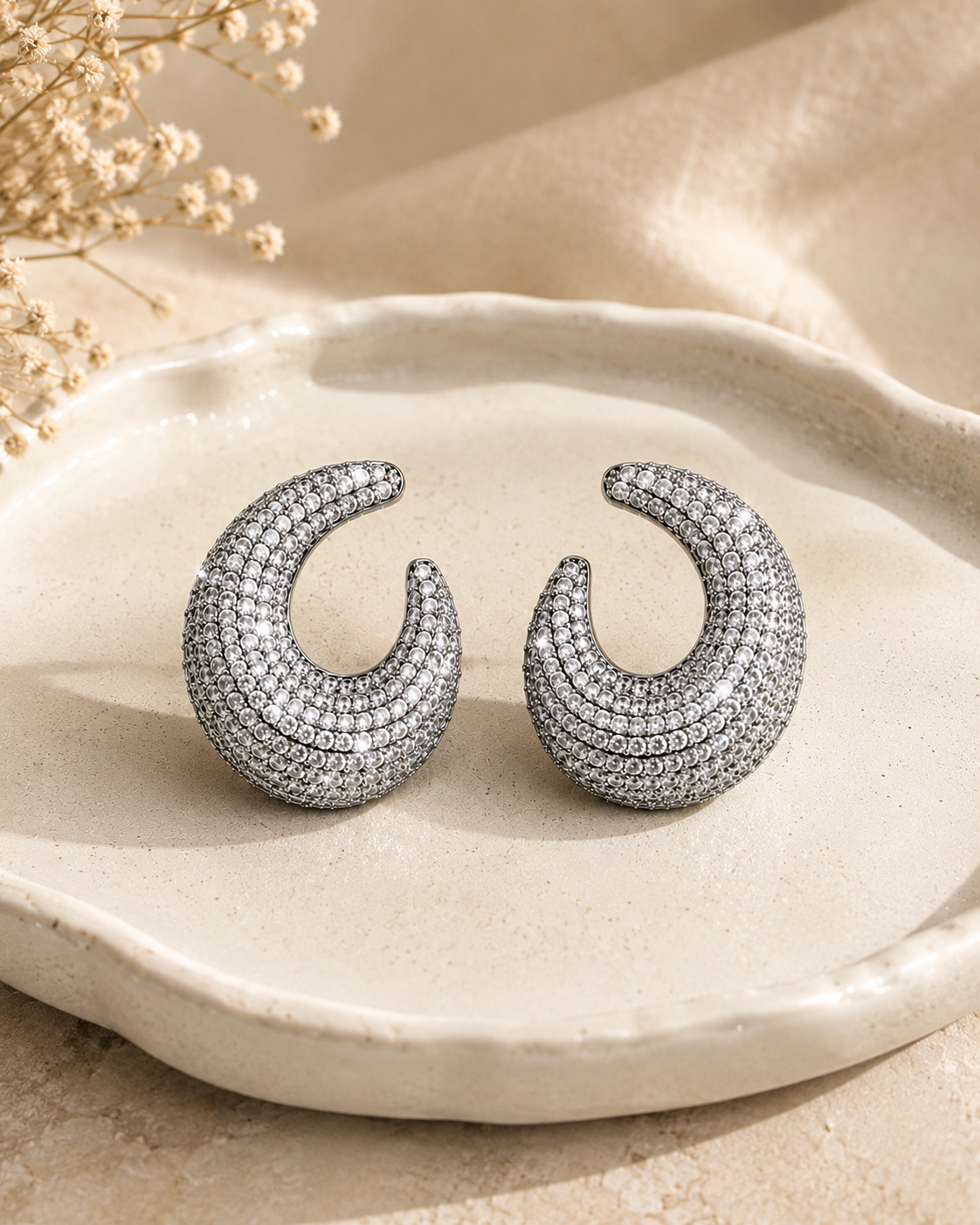 Moonlit Crescent Earrings