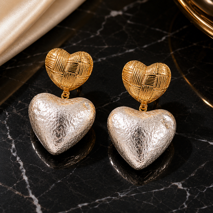 Woven Heart Drop Earrings