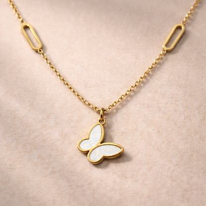 Gold Butterfly Charm Necklace