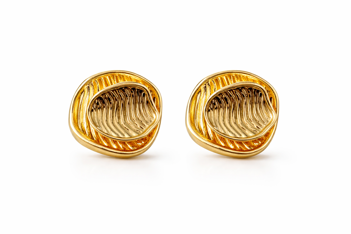 Chunky Textured Oval Stud Earrings
