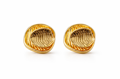 Chunky Textured Oval Stud Earrings