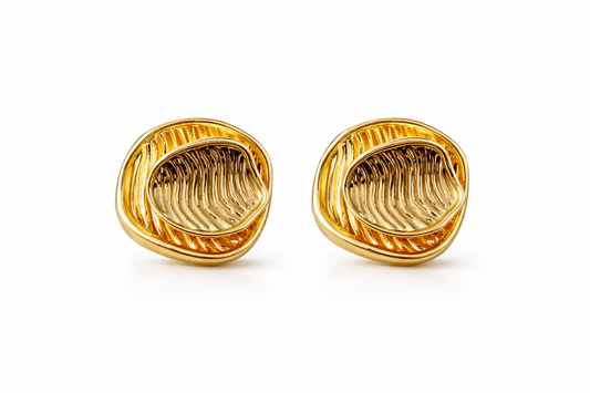 Chunky Textured Oval Stud Earrings