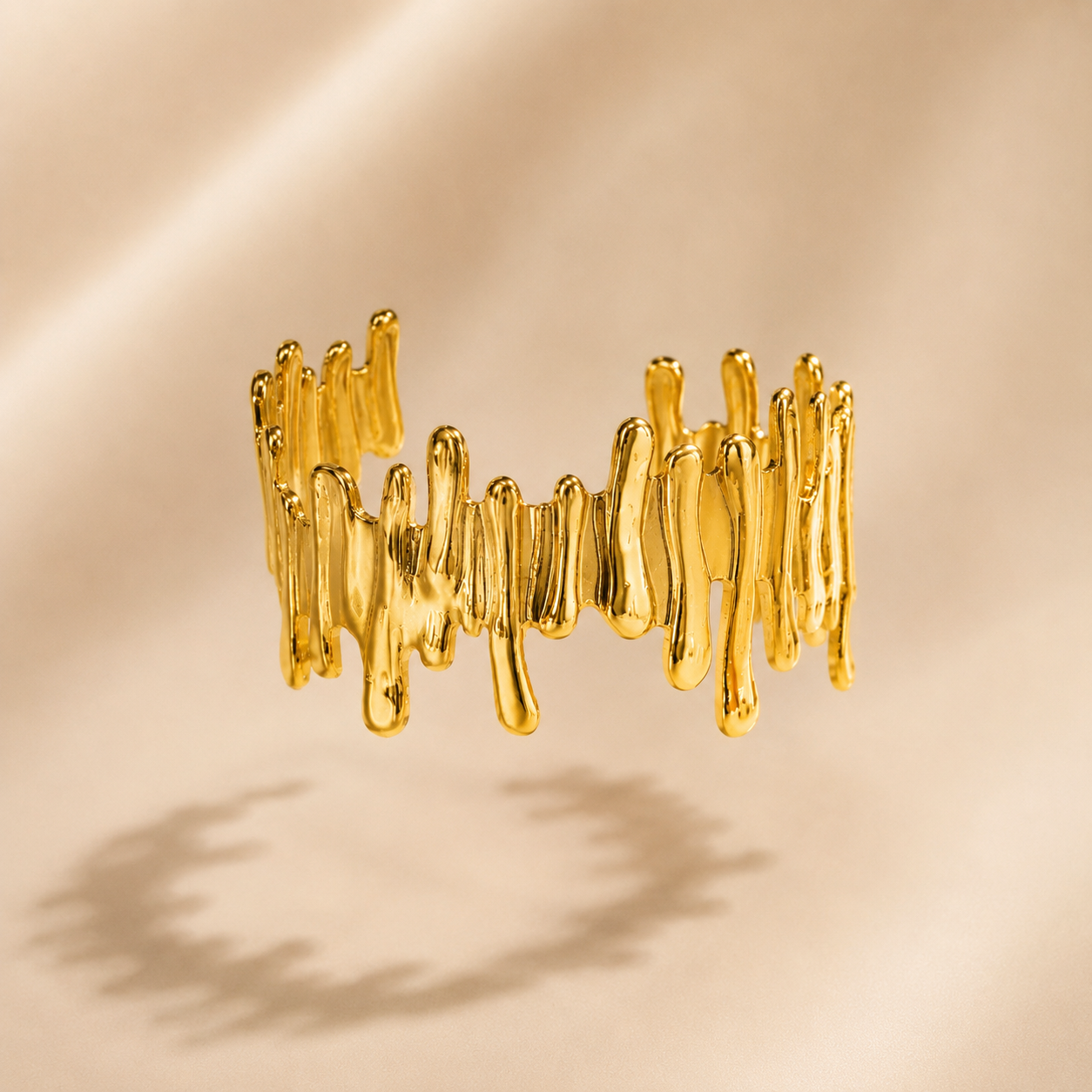 Molten Gold Statement Cuff Bracelet