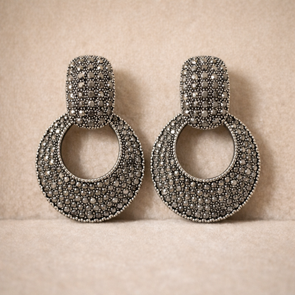 Vintage Crystal Halo Statement Drop Earring