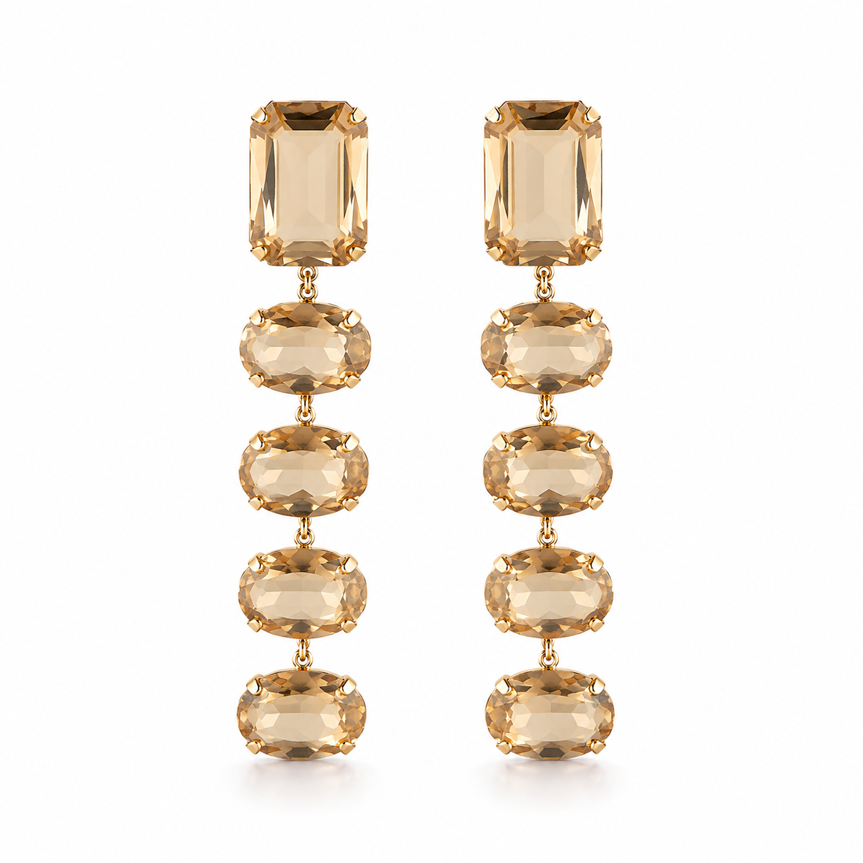 Champagne Crystal Drop Earrings