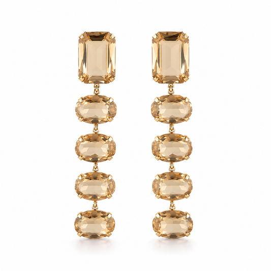 Champagne Crystal Drop Earrings
