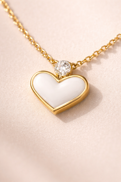 Minimal Gold Heart Charm Necklace