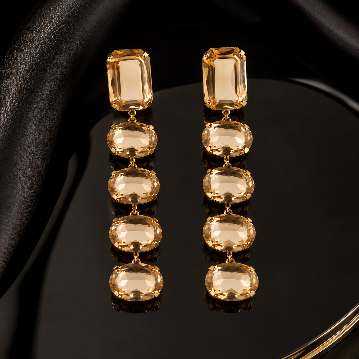 Champagne Crystal Drop Earrings
