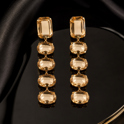 Champagne Crystal Drop Earrings